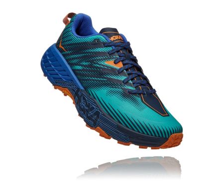 Hoka One One Speedgoat 4 - Adidasi Alergare Largi Barbati Albastri | RO-XLQSuaB